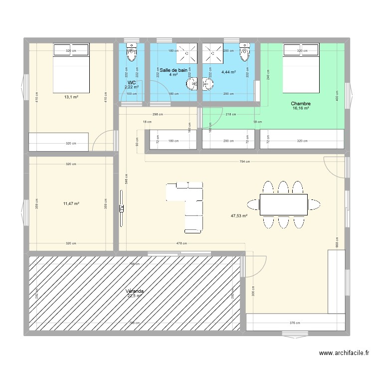 Maison FInale Modif222. Plan de 8 pièces et 121 m2