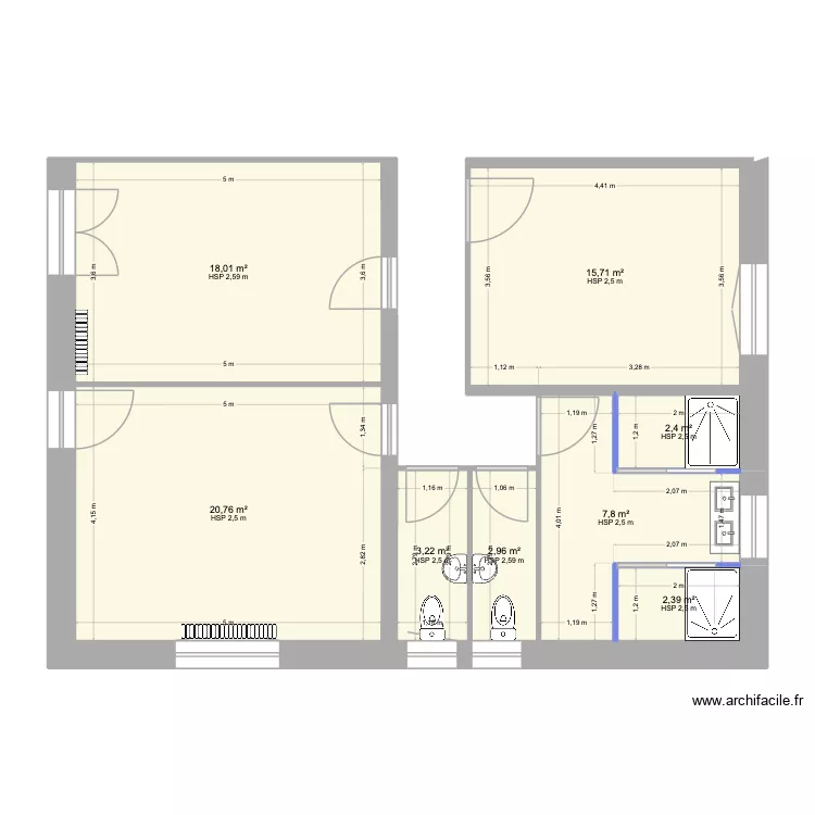 REZ CH1et2 + CELLIER + BUANDERIE 2. Plan de 8 et 73 m² REZ CH1et2 + CELLIER + BUANDERIE 2. Plan de 8 et 73 m²