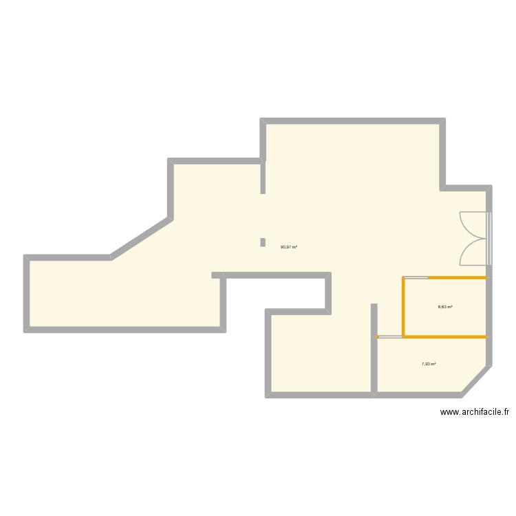 joe local. Plan de 3 pièces et 106 m2