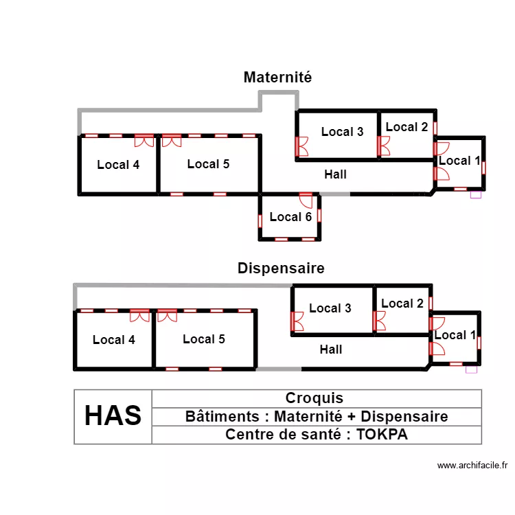 Vue en plan CS TOKPA. Plan de 