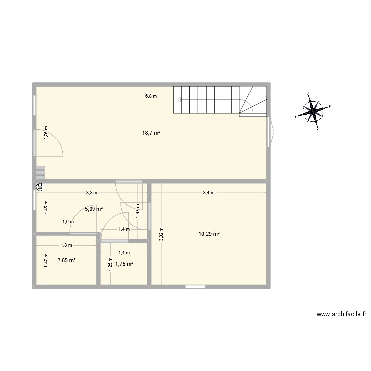 Didier1. Plan de 6 pièces et 78 m2