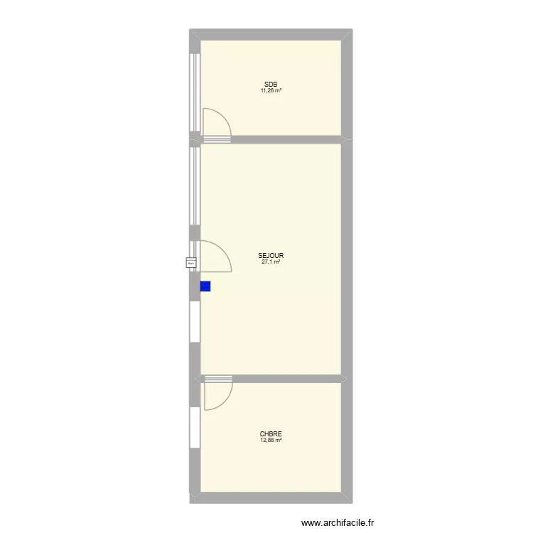 plain pieds carvin. Plan de 3 Pièces et 51 m²