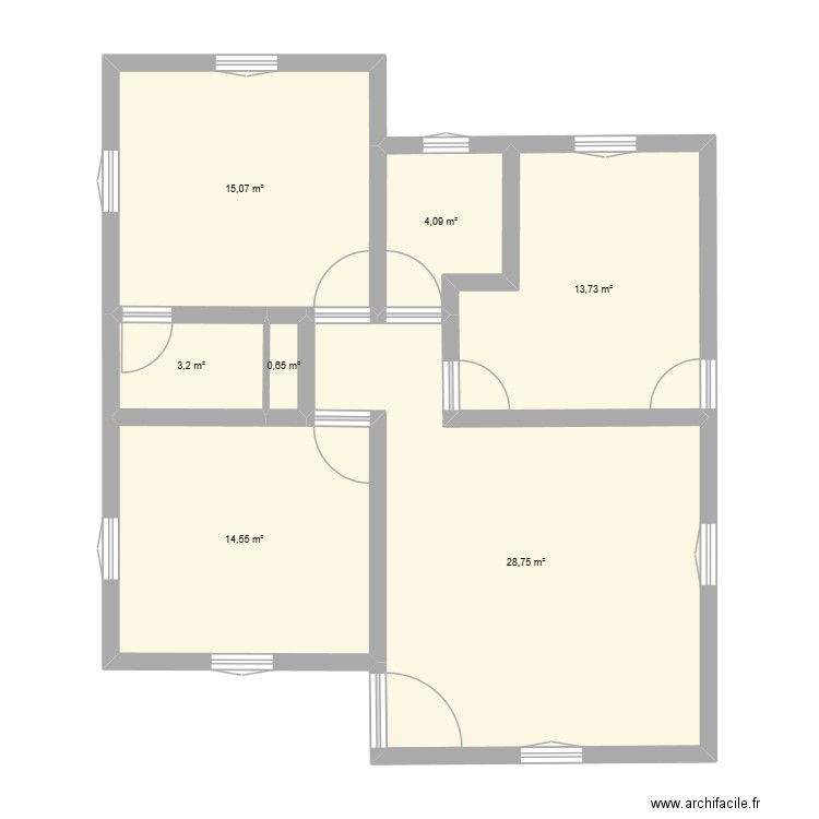 Maison 2025. Plan de 7 pièces et 80 m2