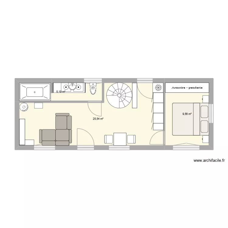 PLAN DE BASE ST GILDAS test 3. Plan de 3 Pièces et 40 m² PLAN DE BASE ST GILDAS test 3. Plan de 3 Pièces et 40 m²