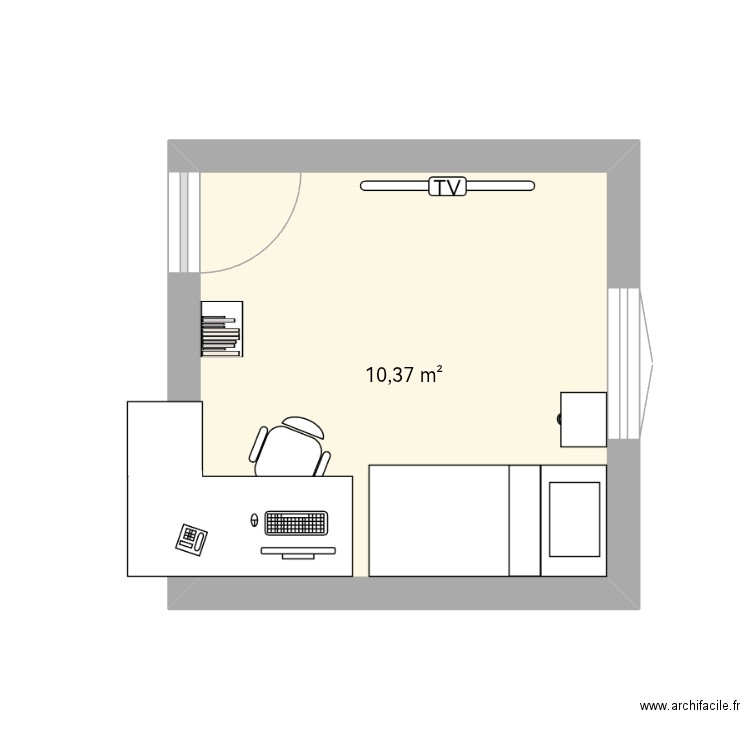 Chbre Matth. Plan de 1 pièce et 10 m2