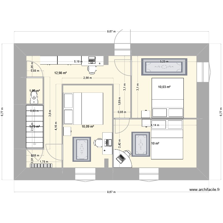 Maison actuelle 1 &eacute;tage_Hypoth&egrave;se 1. Plan de 0 pièce et 0 m2