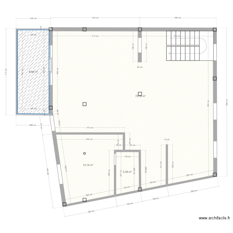ETAGE 3.1.1. Plan de 4 pièces et 98 m2