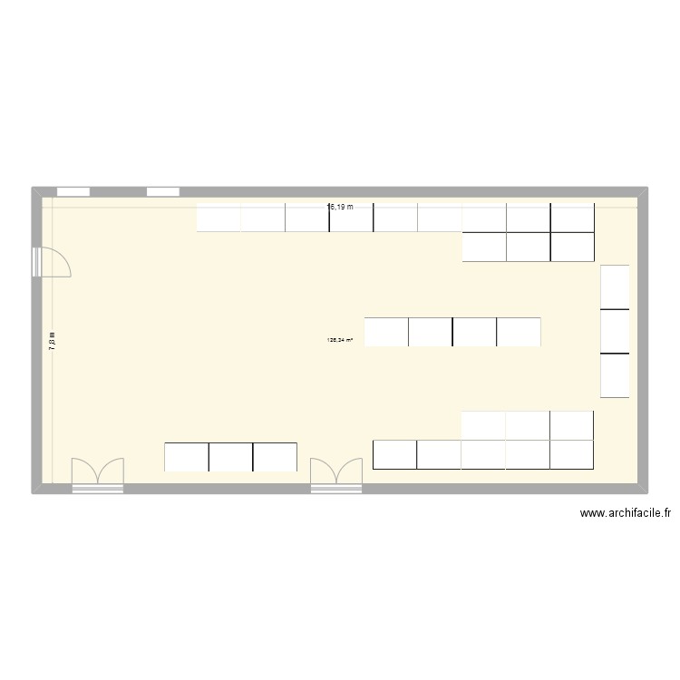 salle frenes. Plan de 1 pièce et 126 m2