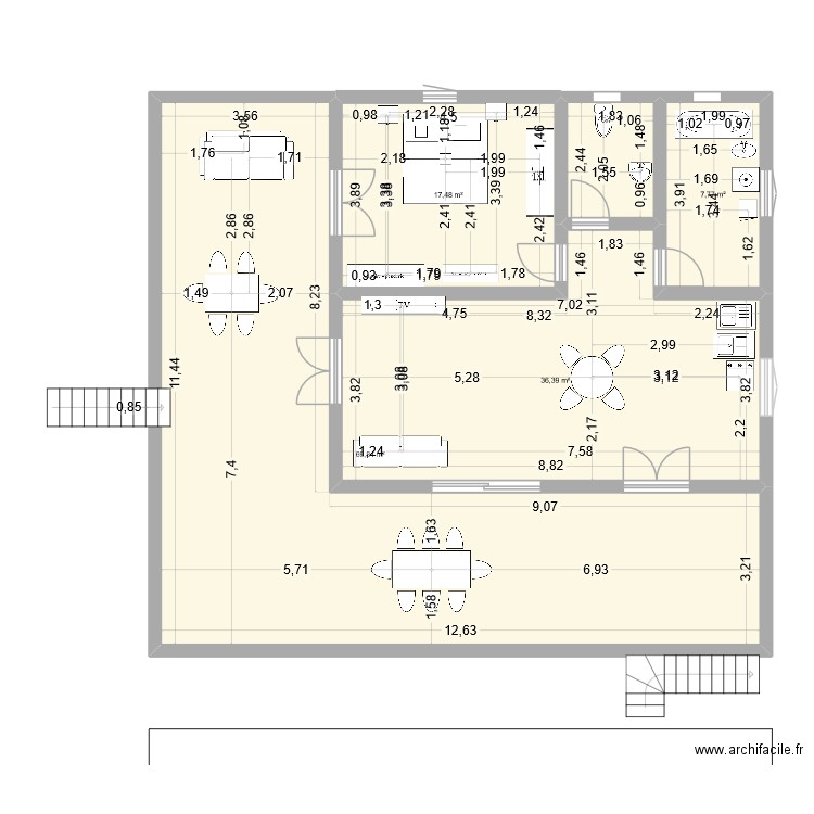 plan une chambre. Plan de 5 pièces et 136 m2