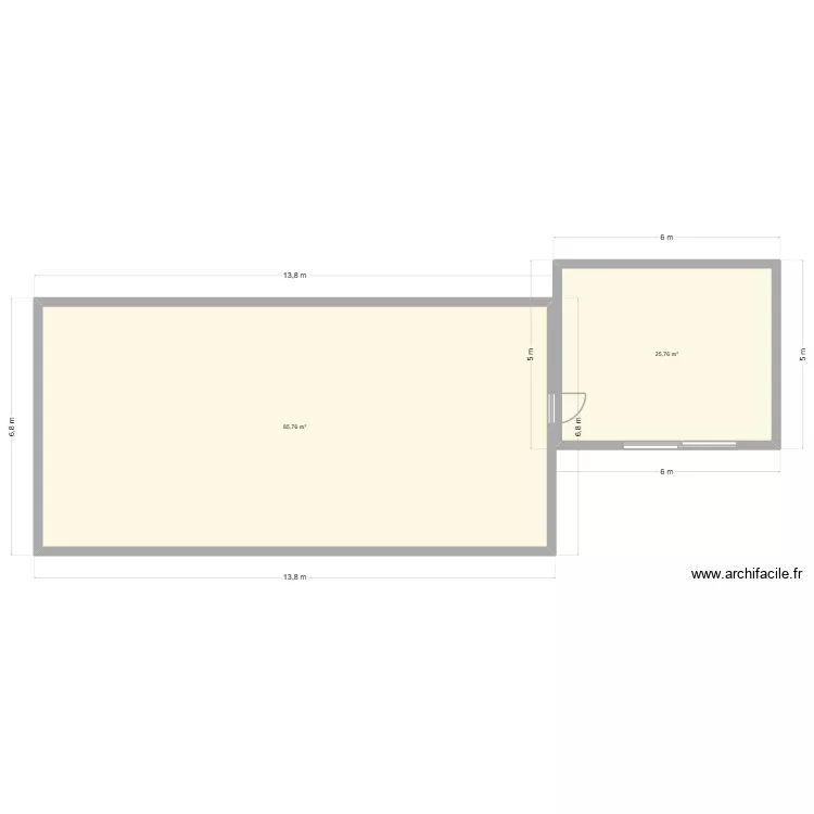 Extension Chambre. Plan de 2  et 112 m²