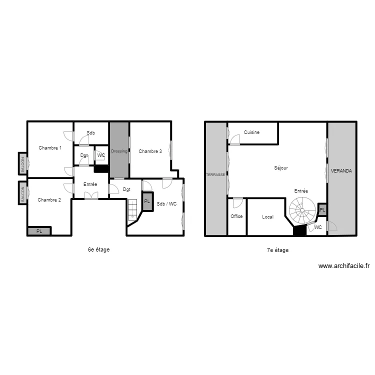 MANSOUR DUPLEX. Plan de 
