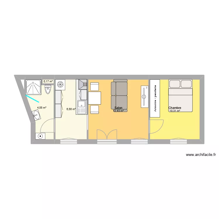 BOYER projet 1. Plan de 5 Pièces et 34 m² BOYER projet 1. Plan de 5 Pièces et 34 m²
