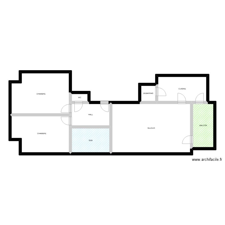 JAVAUX 20. Plan de 9 pièces et 119 m2