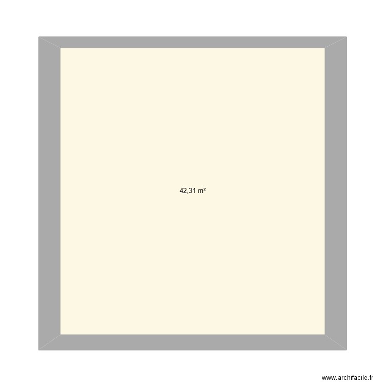 Plan extension R+1. Plan de 1 pièce et 42 m2