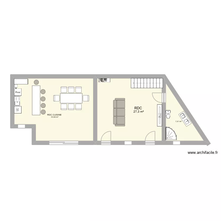 RDC RILLY. Plan de 3 et 66 m² RDC RILLY. Plan de 3 et 66 m²