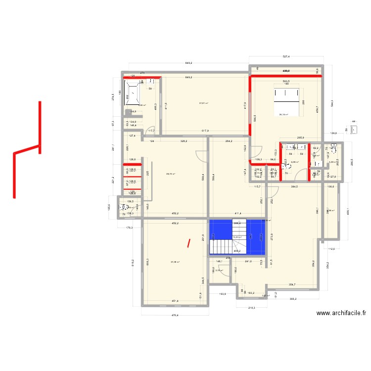 PLAM hh72. Plan de 21 pièces et 210 m2