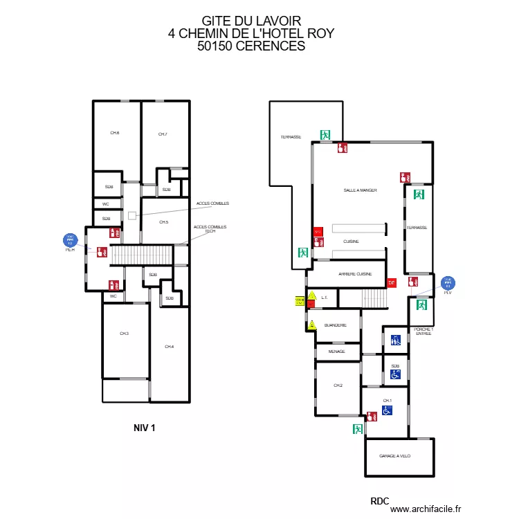 GITE DU LAVOIR. Plan de 