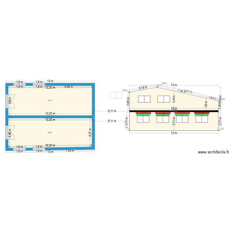 BALESTE 1. Plan de 4 pièces et 216 m2