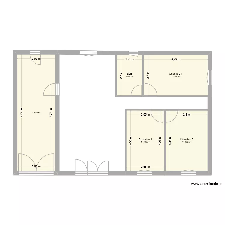 Tyrox avec modif-1. Plan de 5  et 58 m²