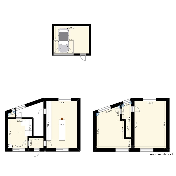 Coco & Vic p2. Plan de 7 pièces et 143 m2