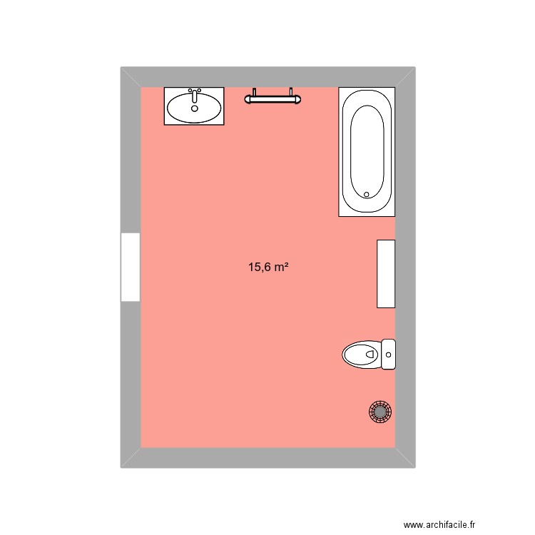 plan LD layout. Plan de 1 pièce et 16 m2
