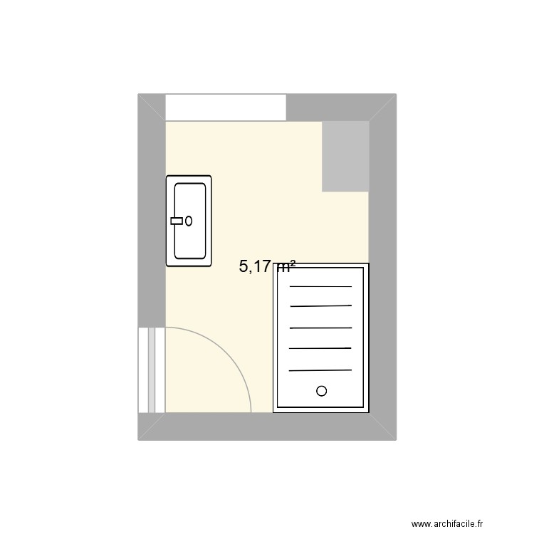 salle de bain. Plan de 1 pièce et 5 m2