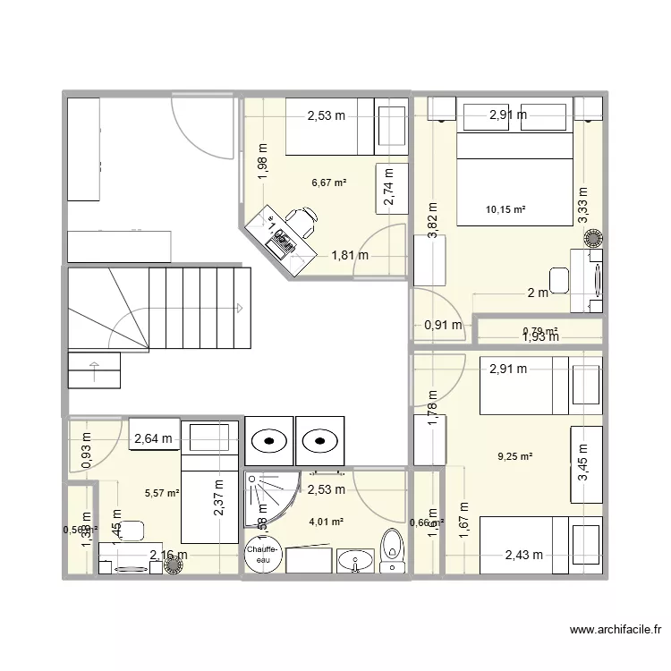 sous-sol apr&egrave;s. Plan de 8  et 38 m²