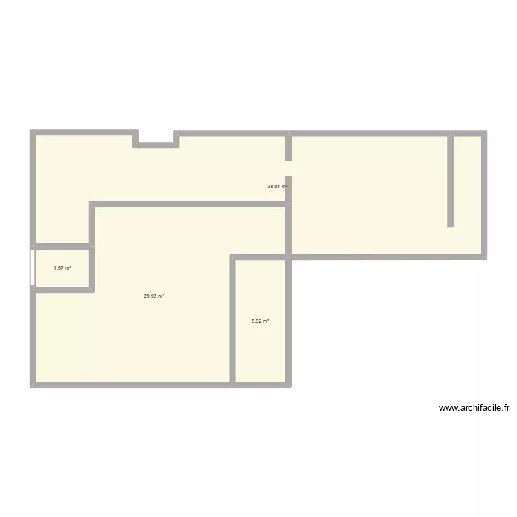 Local commercial V2. Plan de 4 Pièces et 76 m²