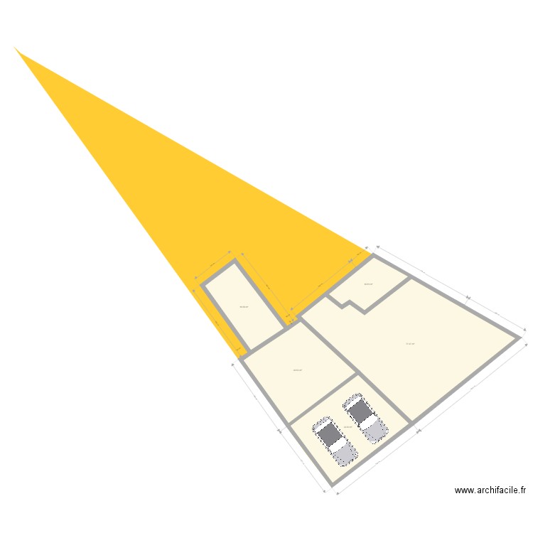 futur garage. Plan de 5 pièces et 169 m2