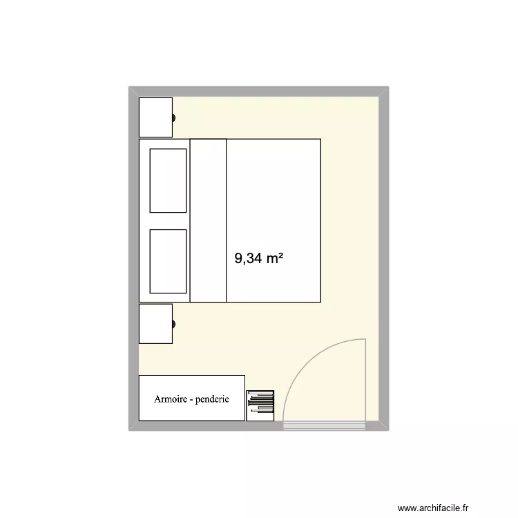 appartement. Plan de 1  et 9 m²