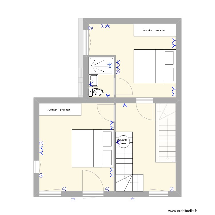 PLAN PRISES SELOGE. Plan de 13 pièces et 130 m2