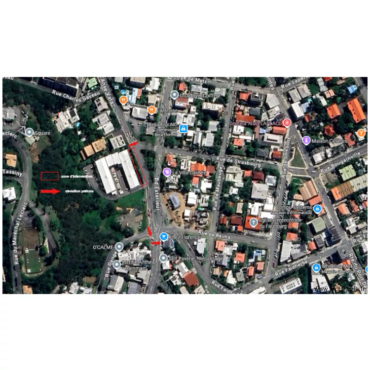 noum&eacute;a. Plan de 