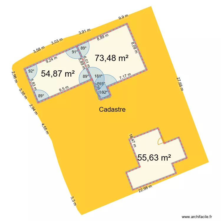 PRAZ 3. Plan de 3 pièces et 184 m²