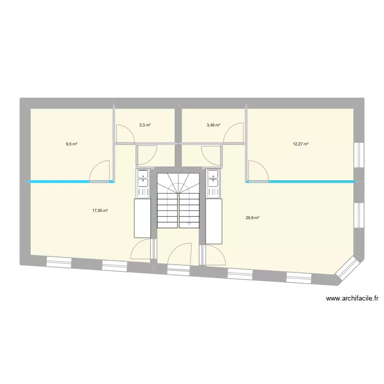 petit immeuble 2 appart. Plan de 