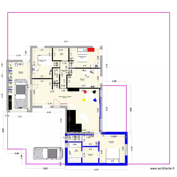 Impasse du chapitre. Plan de 11  et 133 m²