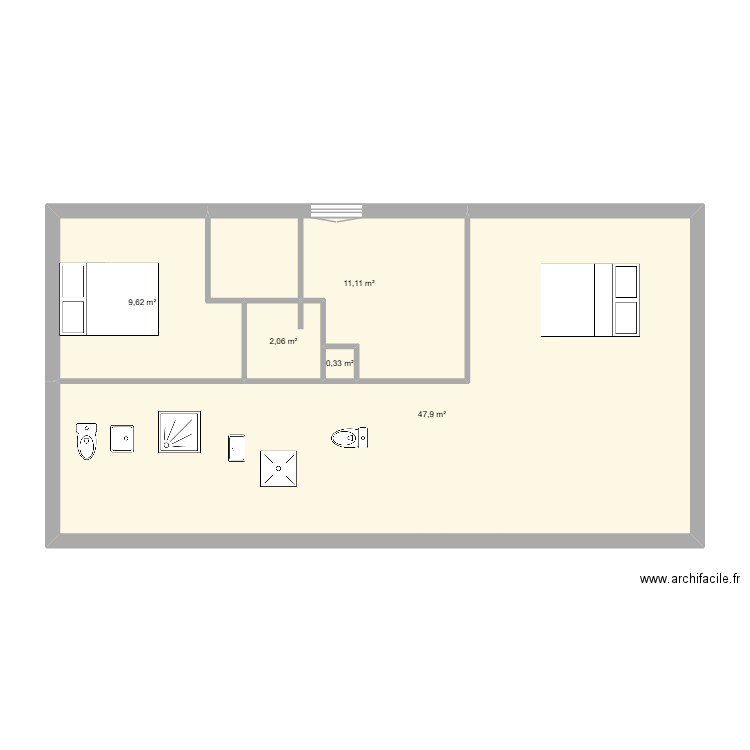 GRANDE AUGUIERE3. Plan de 5 pièces et 71 m2
