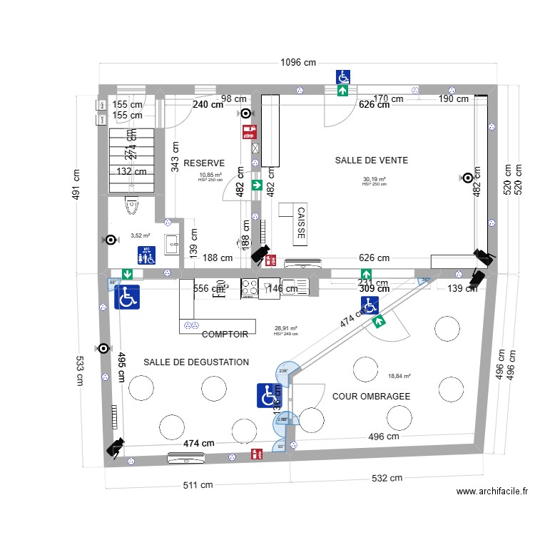 SALLE DE VENTE CAVE A VIN. Plan de 5 pièces et 92 m2