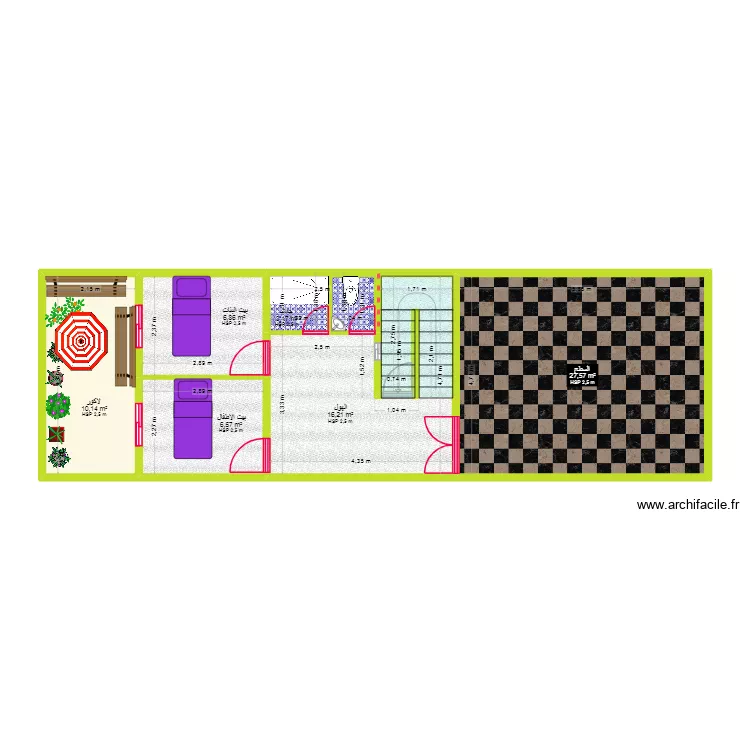 AZIZ tamantit1. Plan de 6 Pièces et 71 m² AZIZ tamantit1. Plan de 6 Pièces et 71 m²
