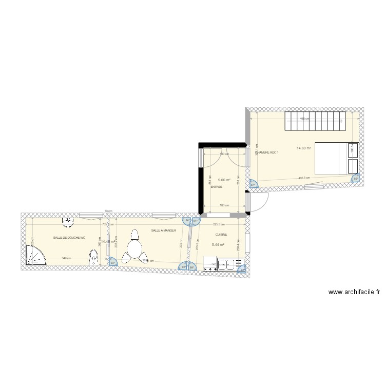 VOBAL 44B LOT B-AS. Plan de 4 pièces et 40 m2