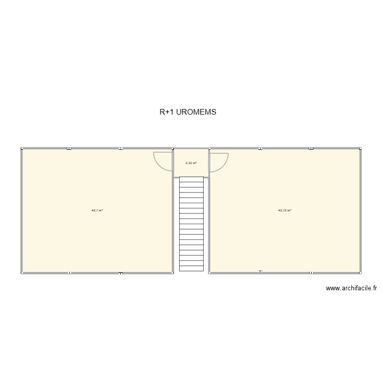 UROMEMS R+1. Plan de 3 pièces et 88 m2