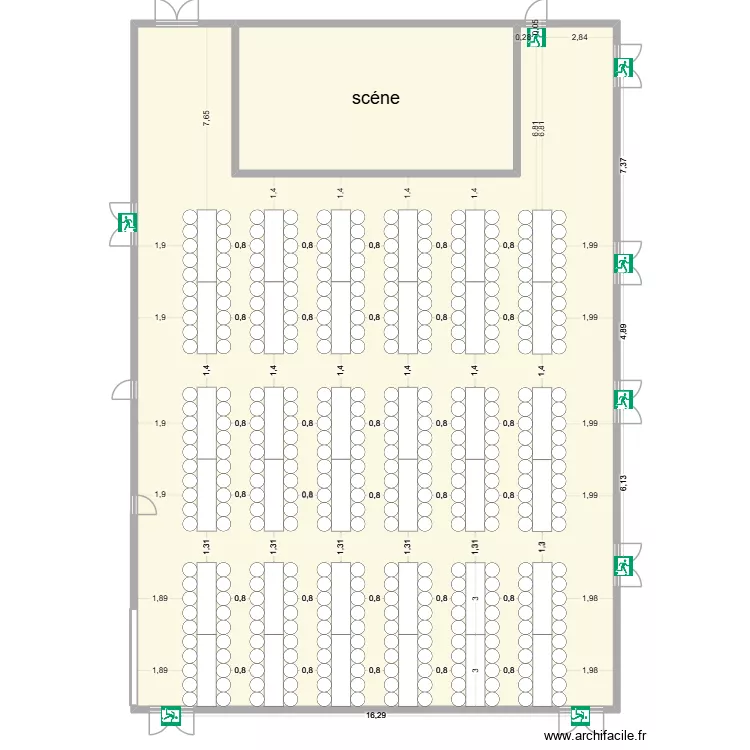 plan eces 392 places verticales avec espace. Plan de 2  et 558 m²