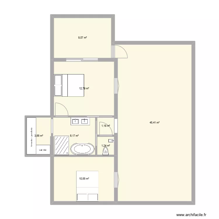 romain 2. Plan de 8  et 90 m²