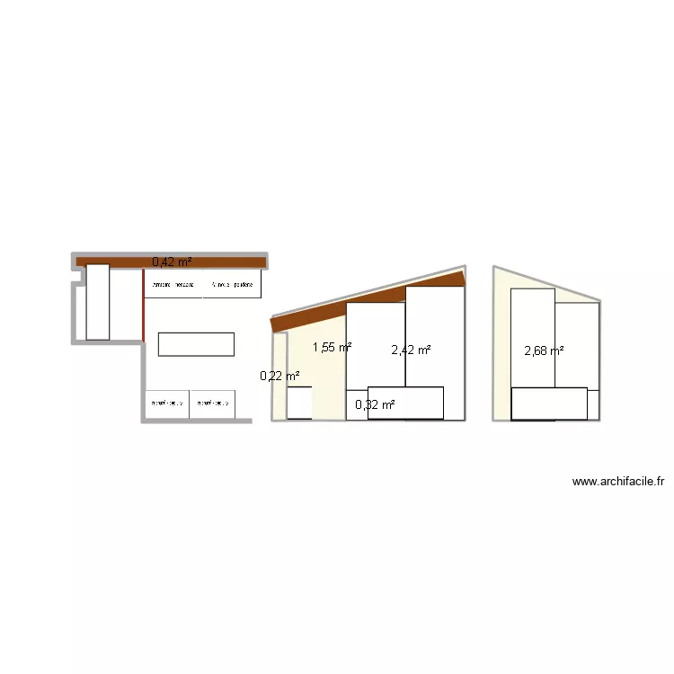 DRESSING 2. Plan de 7  et 8 m²
