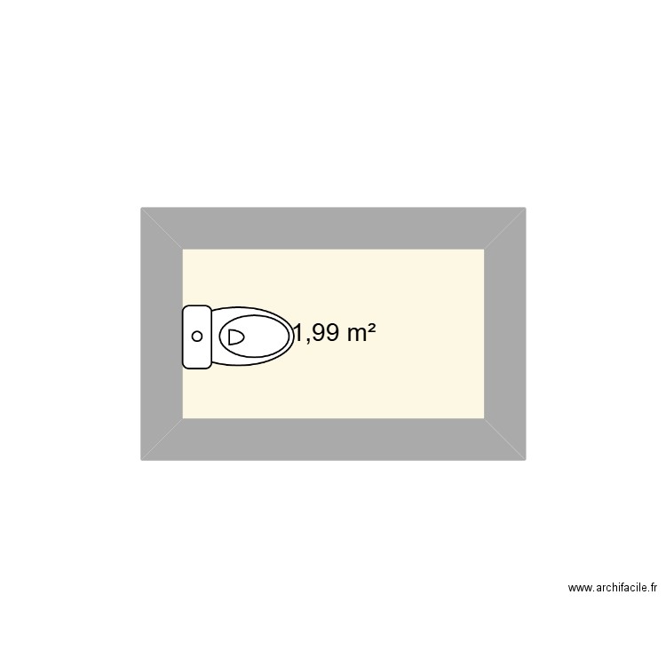 kamch wc avant. Plan de 1 pièce et 2 m2