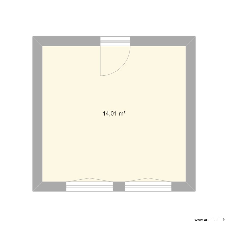 Chambre cave HC. Plan de 1 pièce et 14 m2