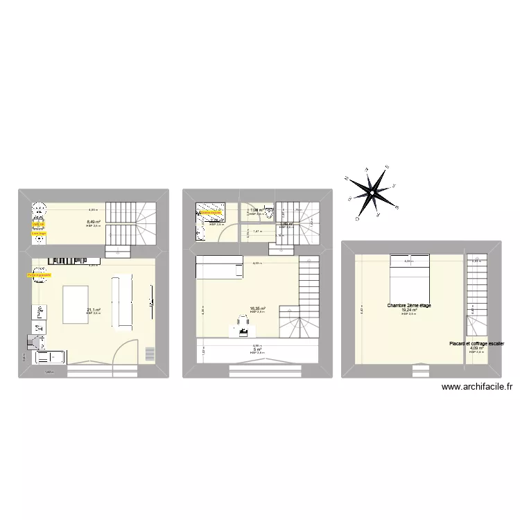 Petite maison agencement. Plan de 9 et 87 m² Petite maison agencement. Plan de 9 et 87 m²