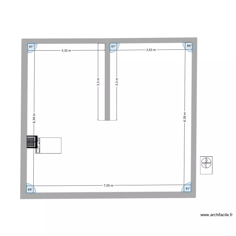 Pac Noyers. Plan de 1  et 44 m²