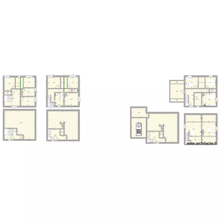 modif du haut + hall bas. Plan de modif du haut + hall bas. Plan de