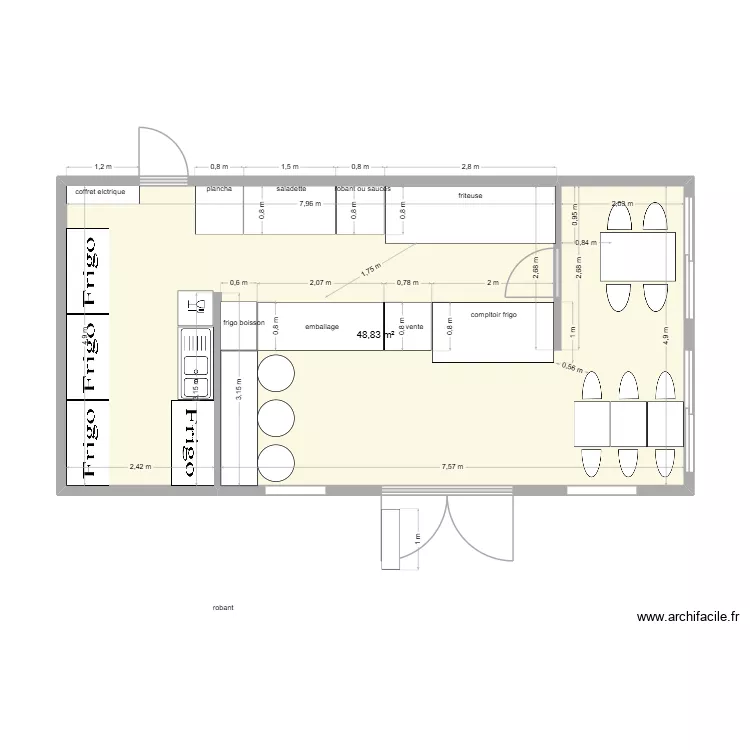 plan aa. Plan de 1  et 49 m²