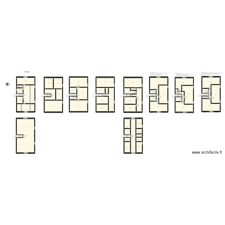 Lastillere_Projet1erEtage. Plan de 69 pièces et 730 m2